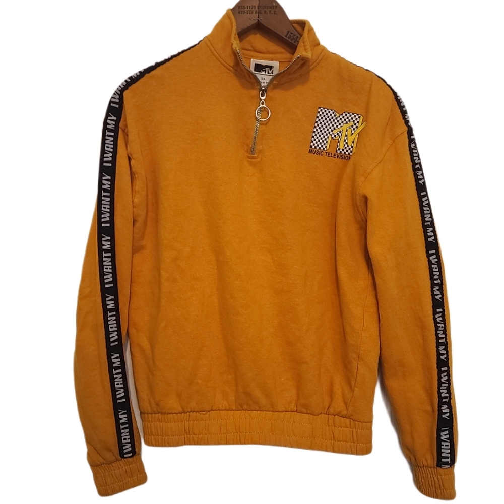 MTV Sweatshirt Pullover Zip 'I Want My' Size XS